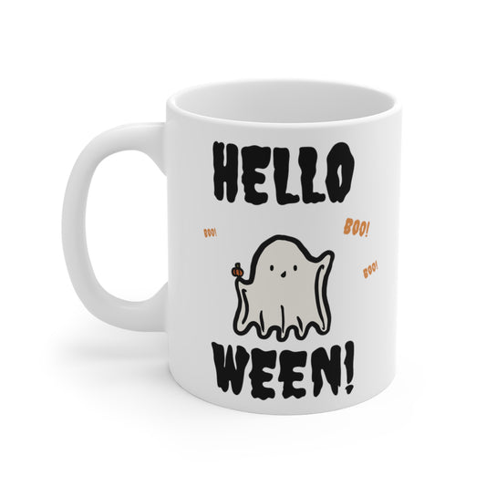 Ghost Halloween Mug: Hello Ween