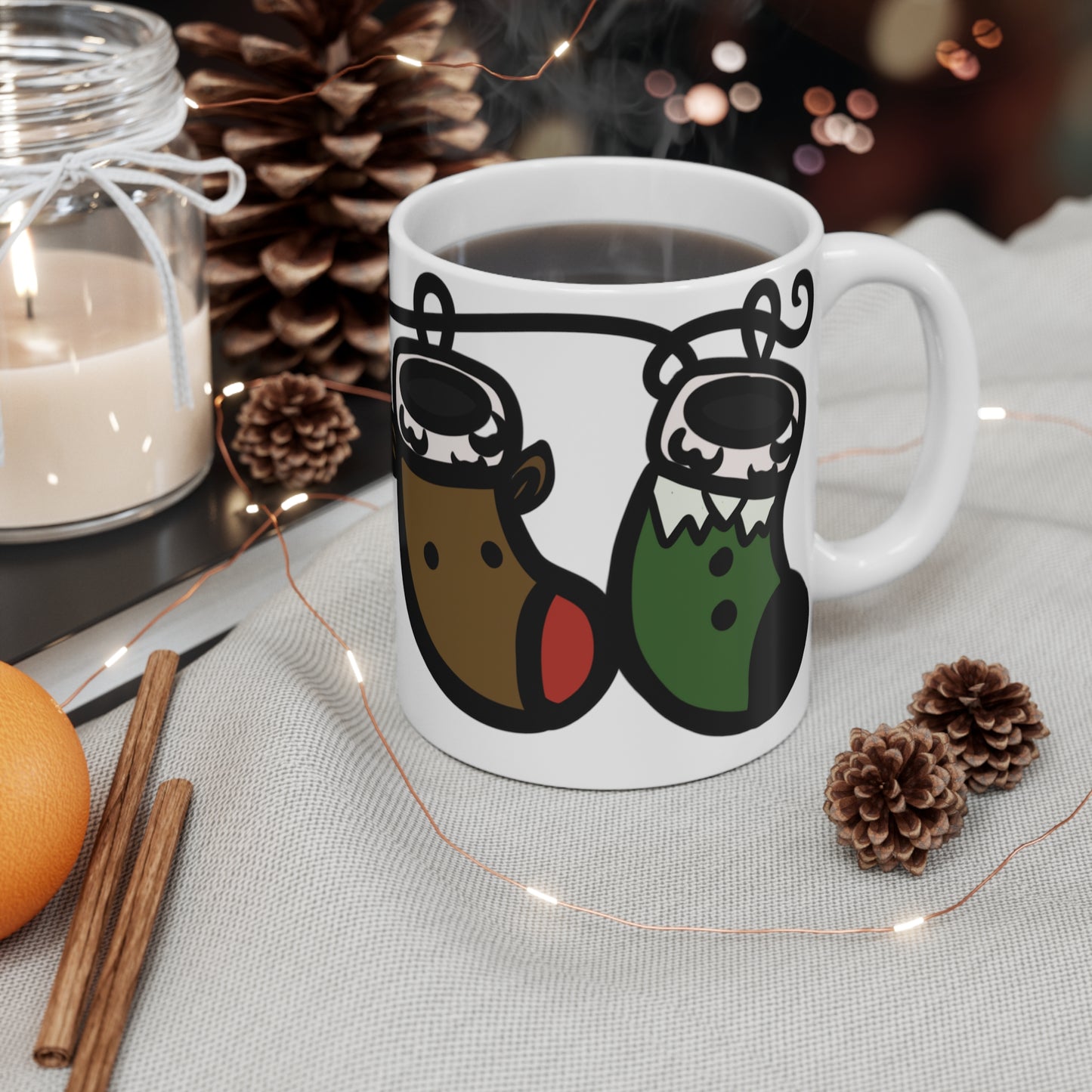 Colored Stockings Christmas Mug