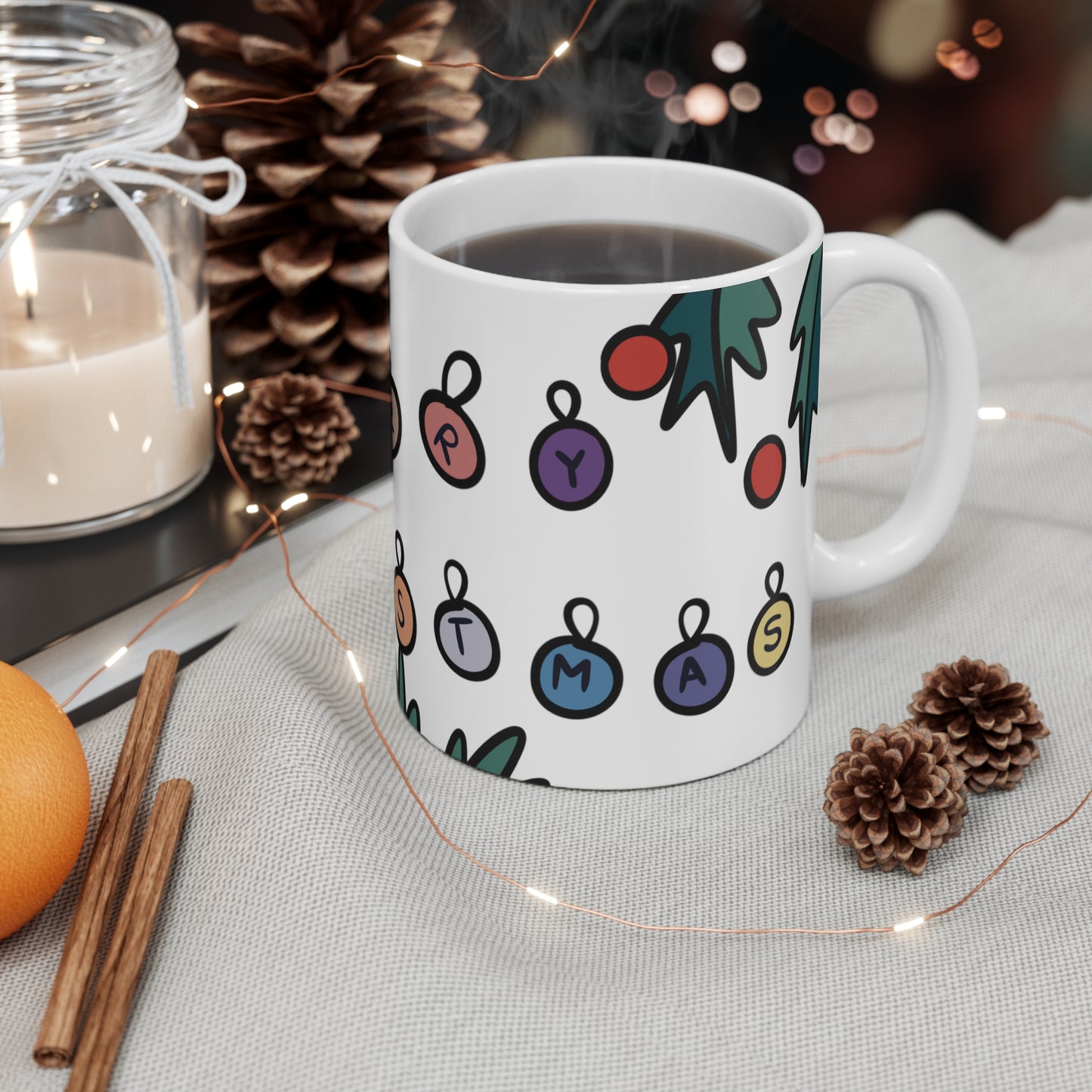 Merry Christmas Light Bulbs Gift Mug