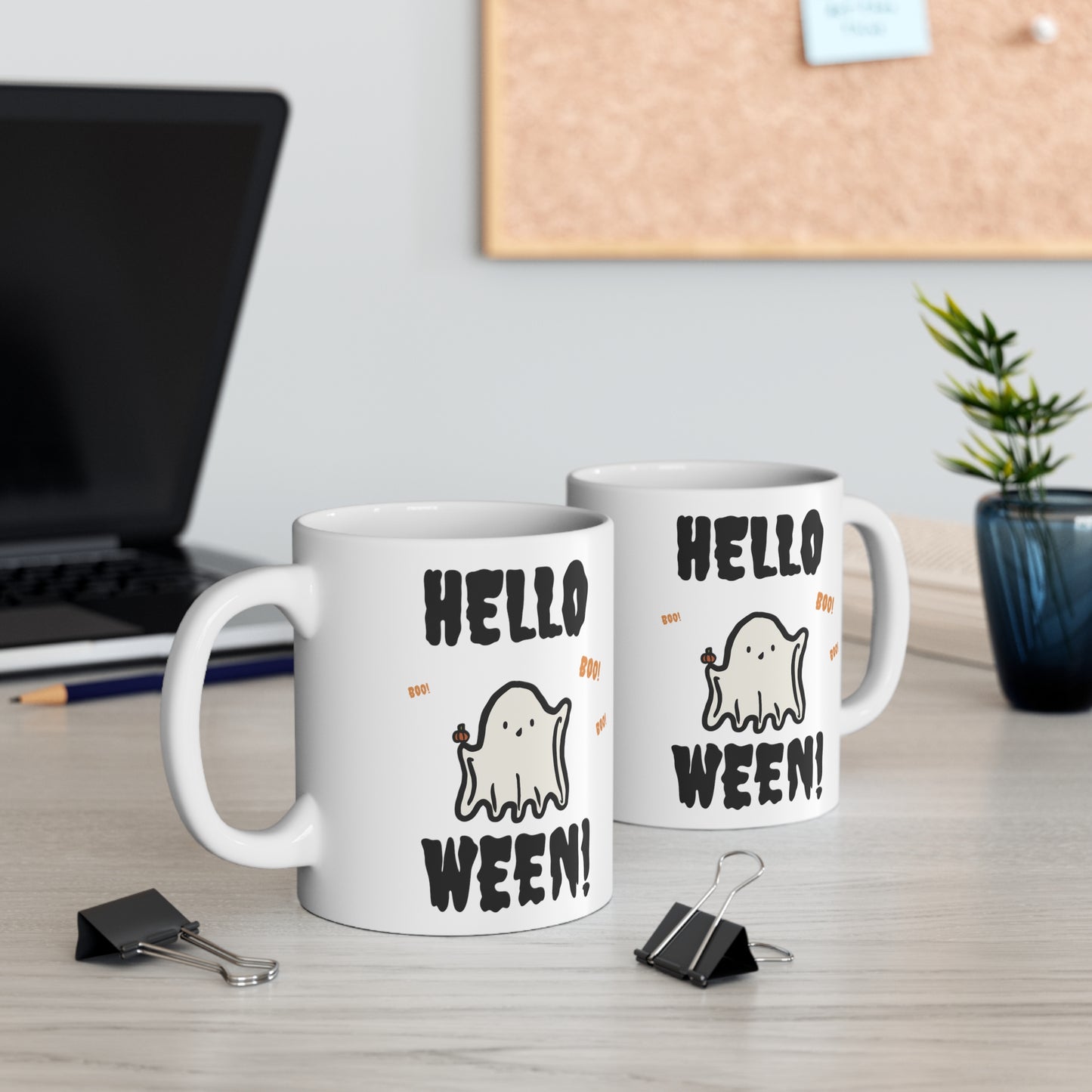 Ghost Halloween Mug: Hello Ween