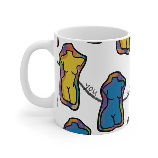 Female Body Abstract Sculptures Mug: You Are Art