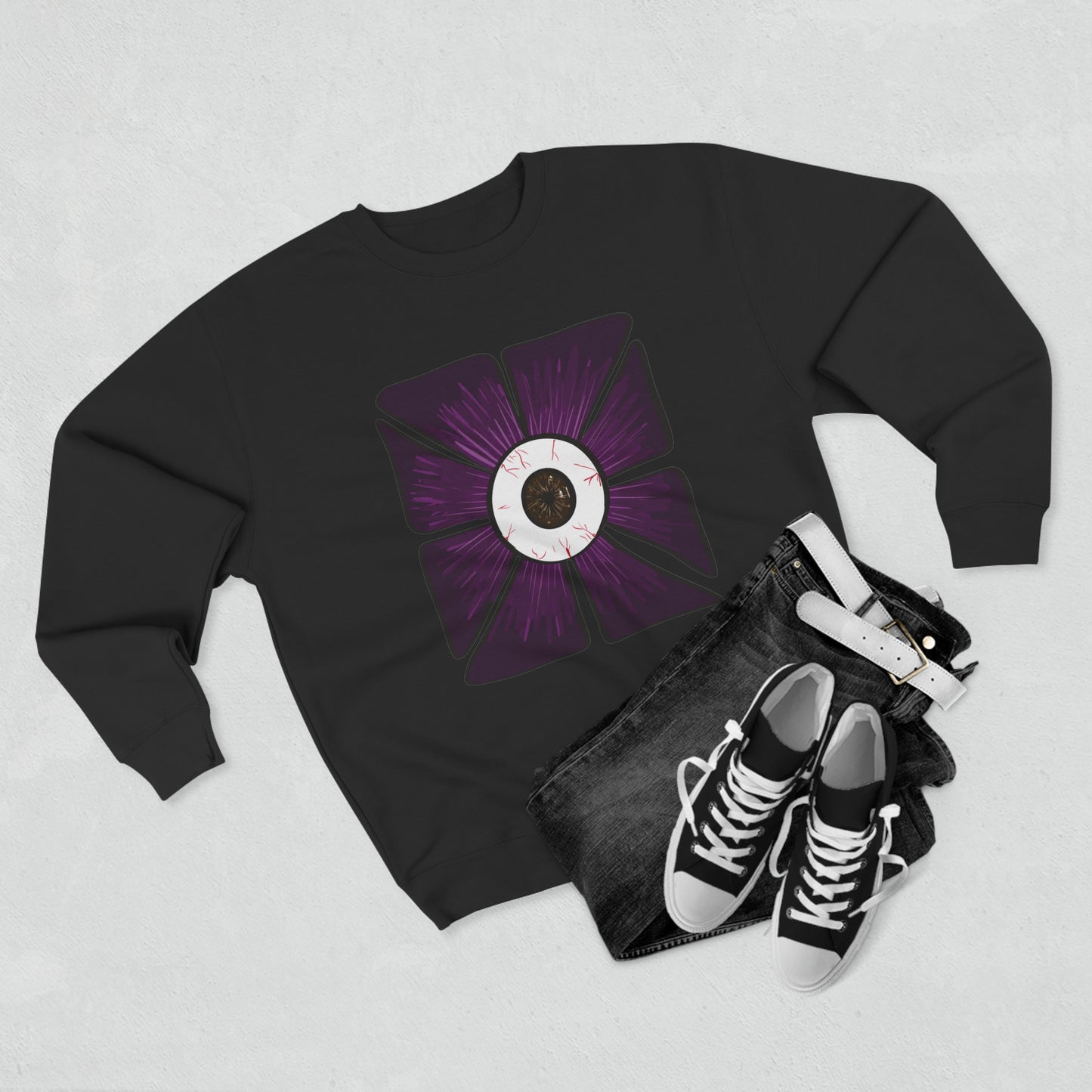 Eye in a Dark Flower Sweatshirt